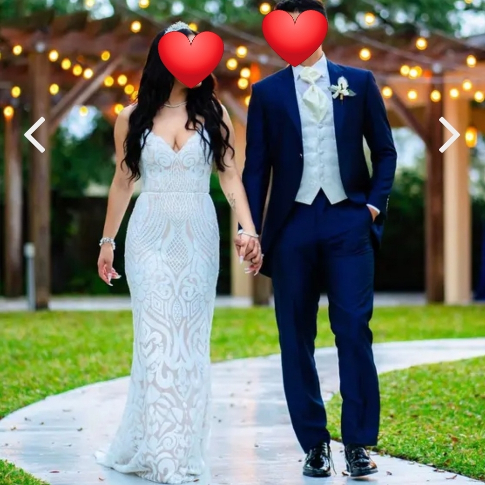 Cocomelody Hayley Paige lookalike Mermaid Sequin Wedding Dress